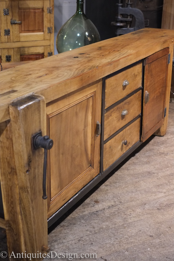 meuble de metier etabli ancien transforme